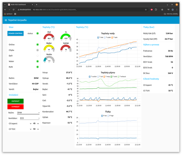 Tepelné čerpadlo – vlastní řídicí systém přes Modbus RTU-{rozpracovane}